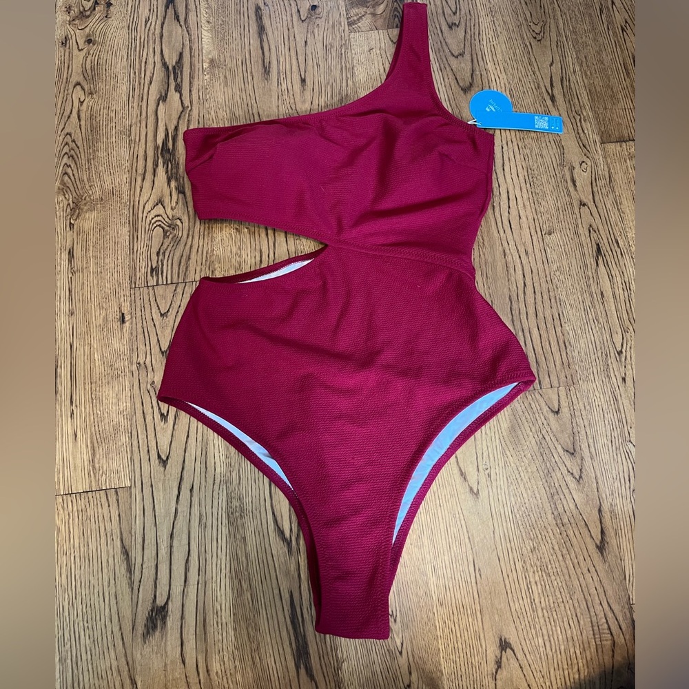 NWT Cupshe Maroon Red One-piece Bathing Suit Size Small
